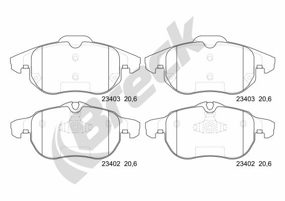 Brake Pad Set, disc brake - 23402 00 701 00 BRECK